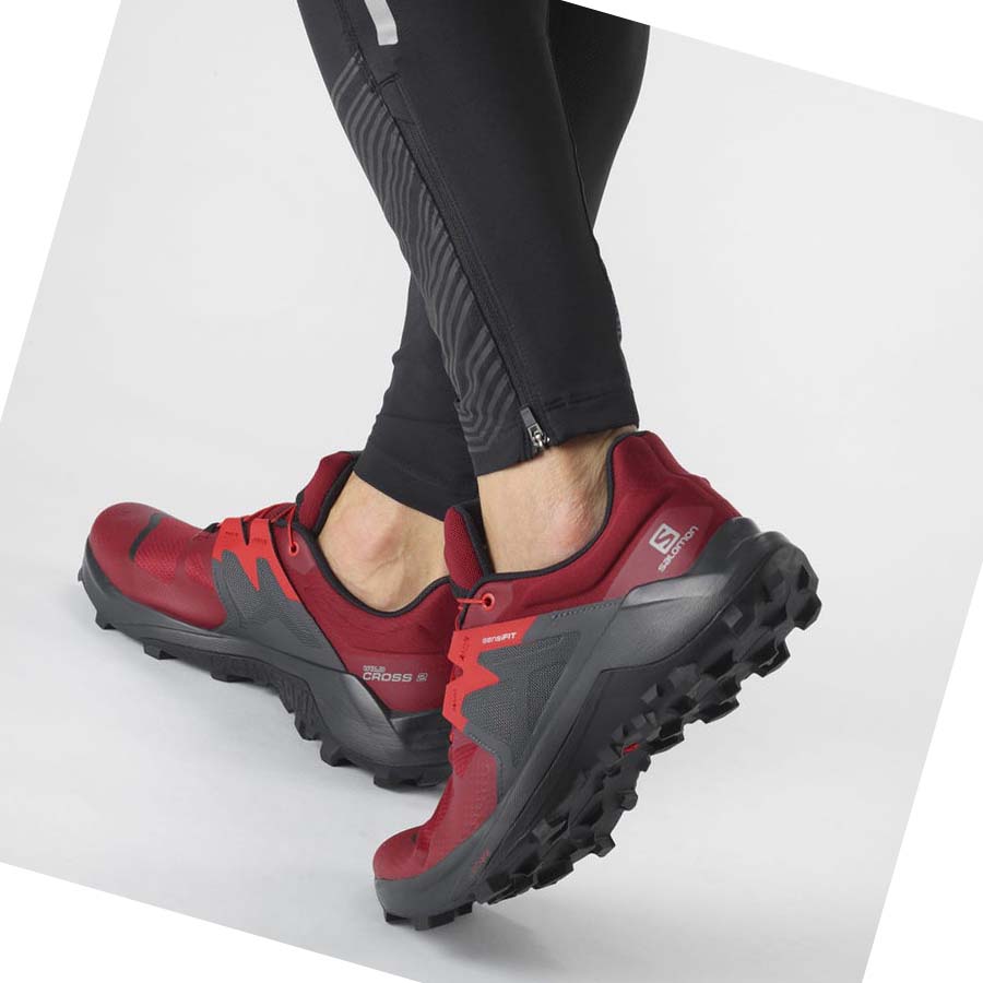 Tenis Para Trail Running Salomon WILDCROSS 2 Hombre Negros Rojos | MX 3522AHK